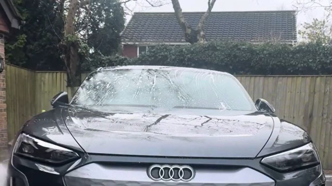 Deep Clean and Ceramic Coating on Audi ETron GT Satisfying ASMR Car Wash